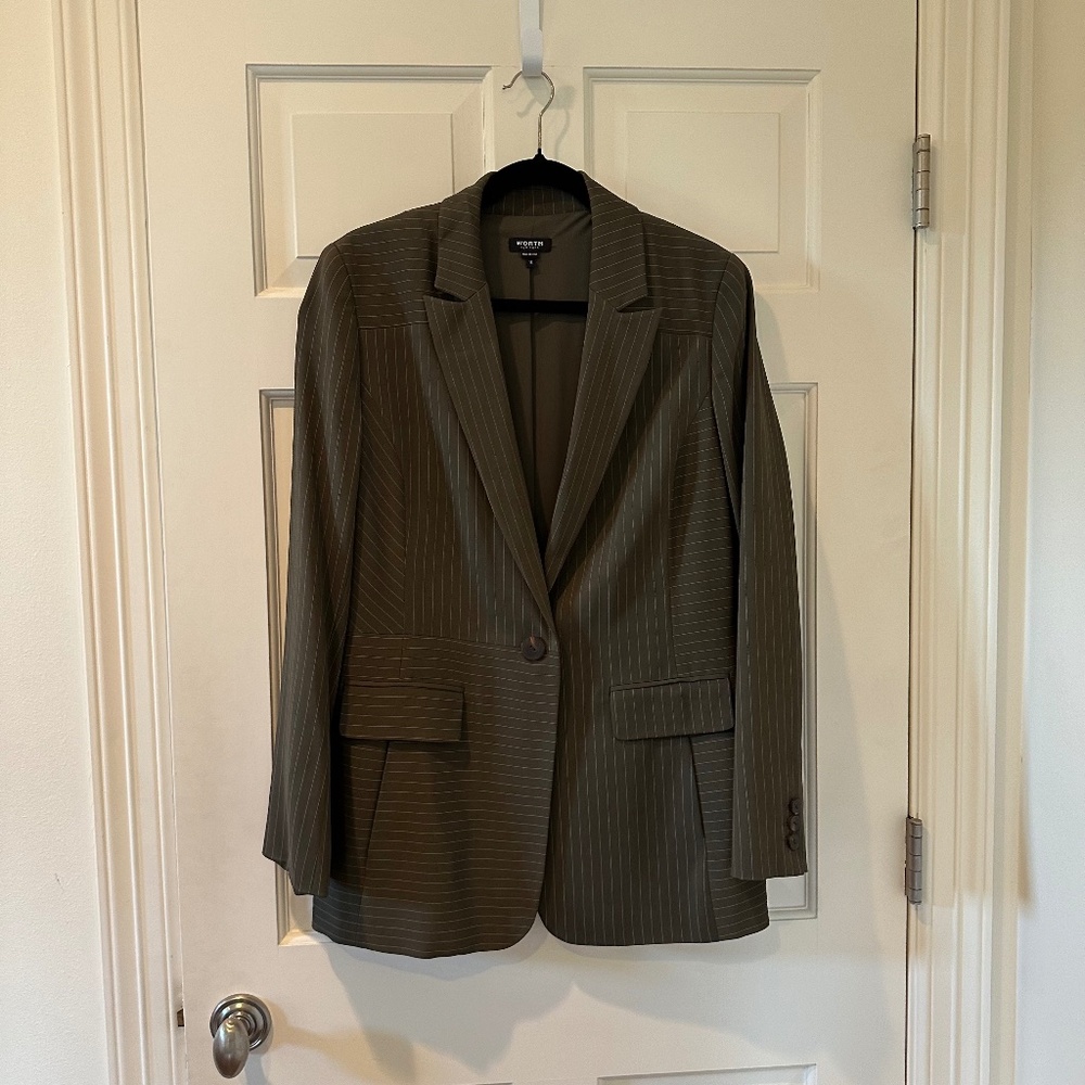 Worth Brown pinstripe blazer